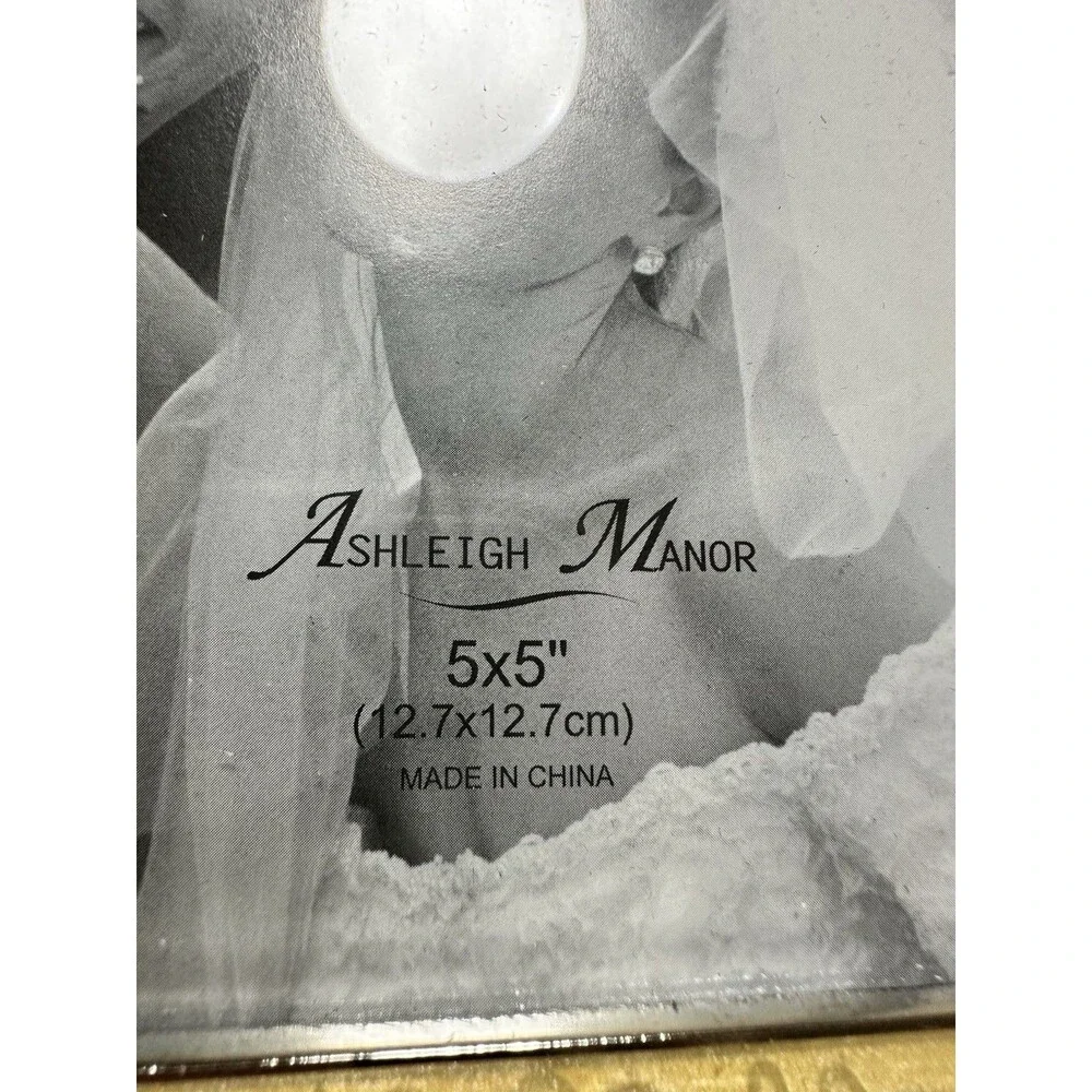 Ashleigh Manor Wedding Picture Frame 5x5 Gold And Silver Border